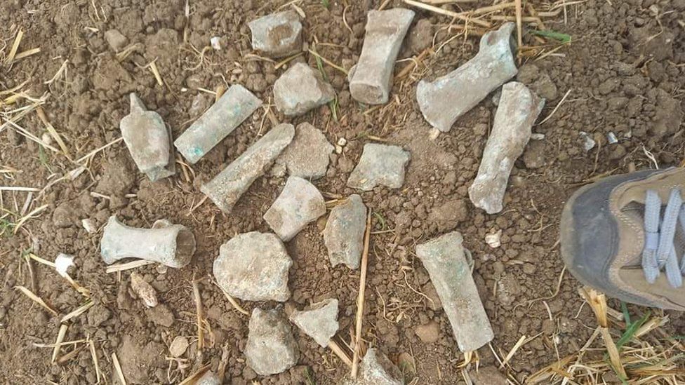 Třináctiletá detektoristka při své třetí výpravě našla poklad seker z doby bronzové